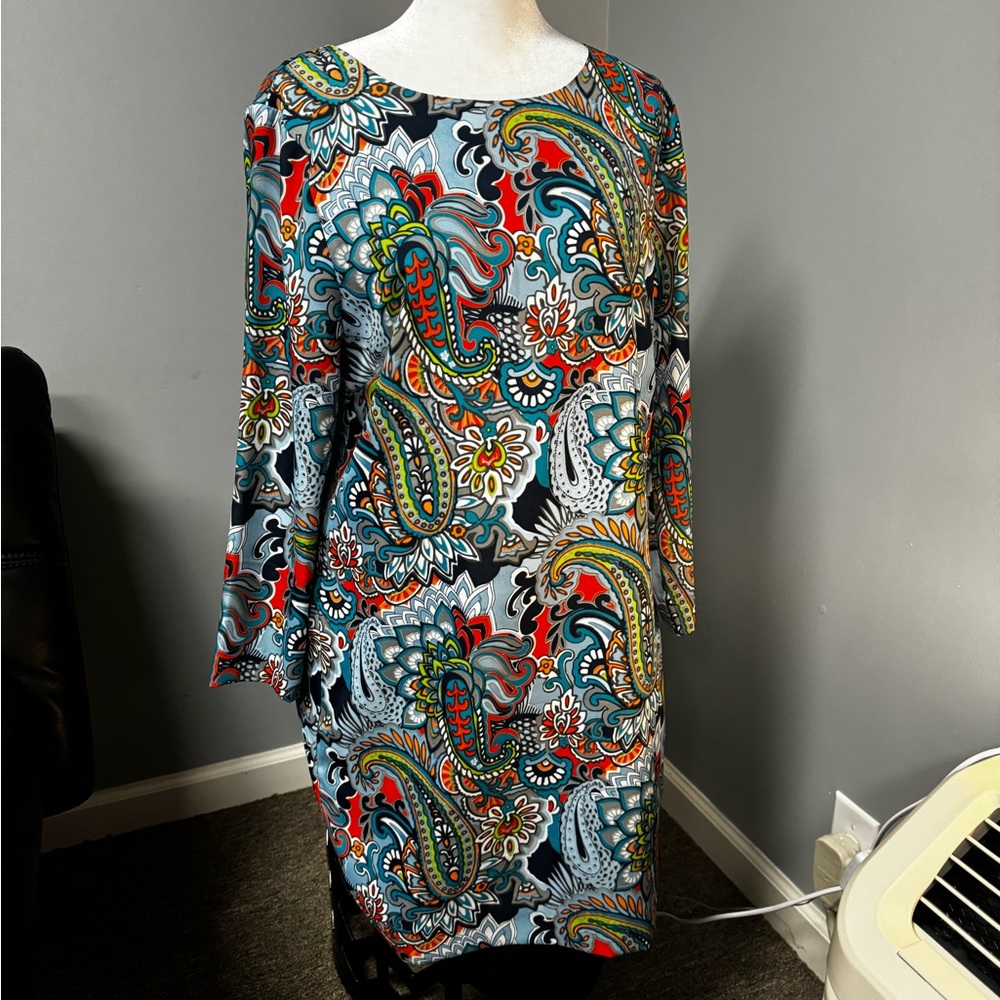 Fun multi color knee length dress.  J Crew
